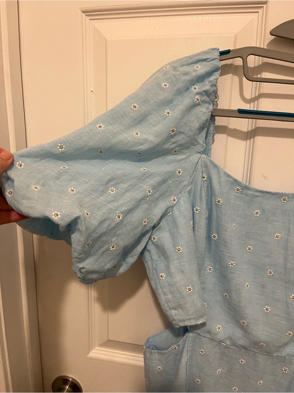NWT Lilly Pulitzer Kylanne Elbow Sleeve Embr Linen Dress Hydra Blue Size 10 - Picture 5 of 16